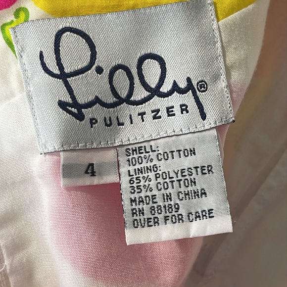 Lilly Pulitzer vintage Strapless A-Line Dress Yellow Pink size 4 floral pattern - Picture 9 of 16